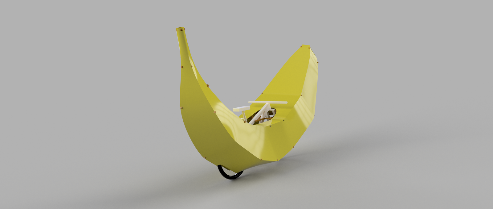 Présentation du rendu 3D de la CAO du vélo banane fait par Jules Vincent pour Les Folles Journées du Vélo à Epinal.